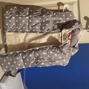 Small white and grey polka dot vest